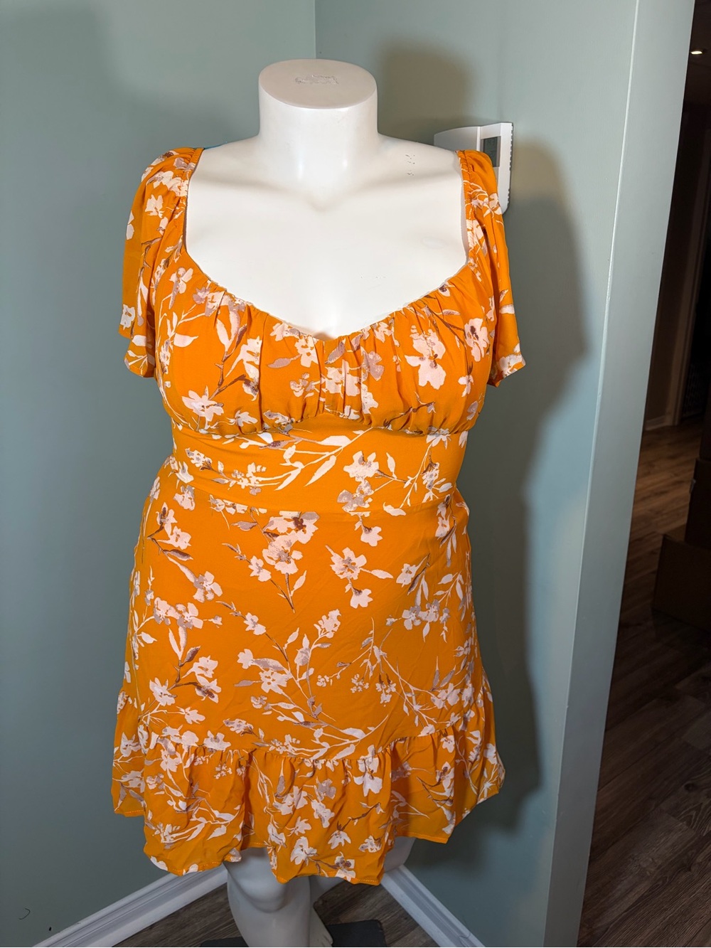 116. Dynamite Women's Floral Ruffle Mini Dress